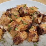 Air Fryer Spicy Salmon Bites with Avocado Lime Sauce