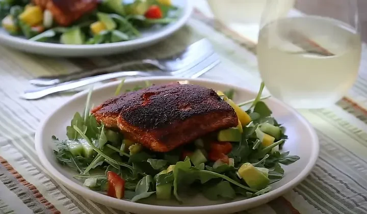 crispy blackened salmon