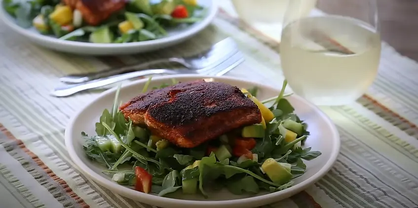 crispy blackened salmon